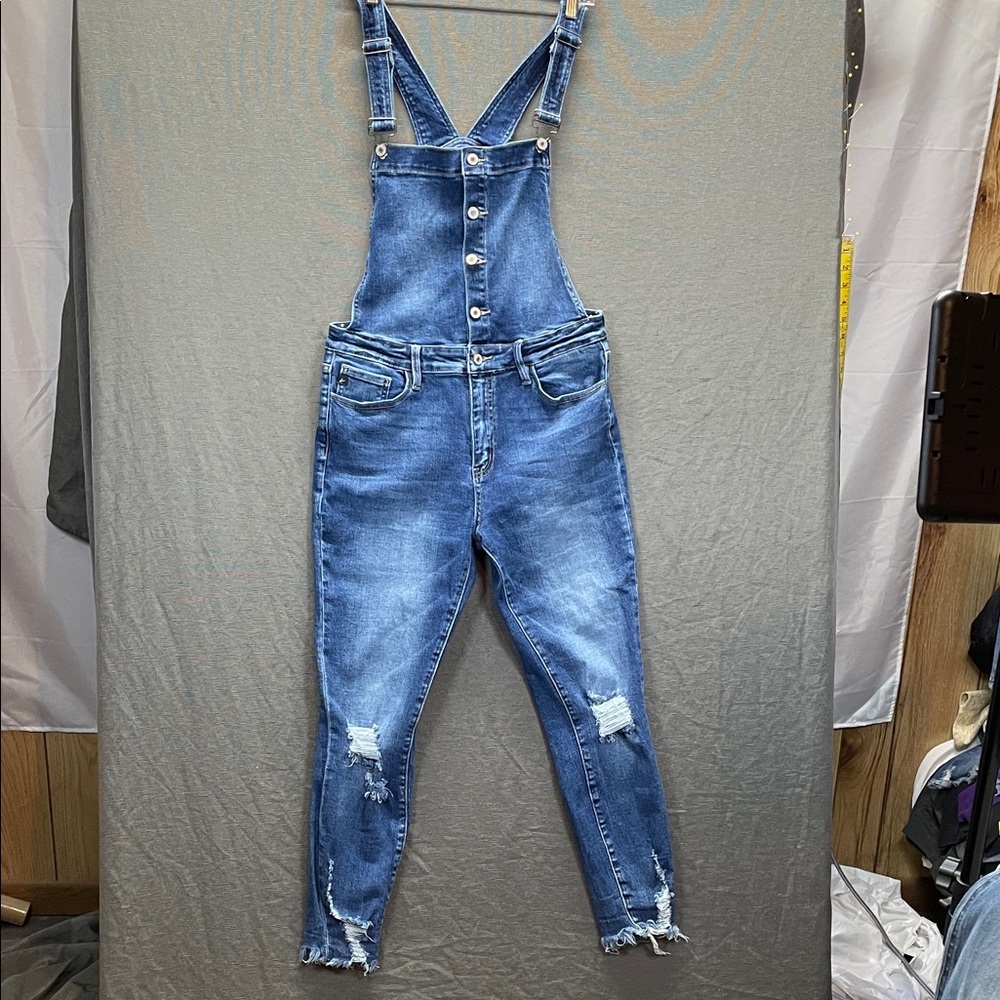 KanCan Blue Skinny Fit Denim stretch destroyed Overalls